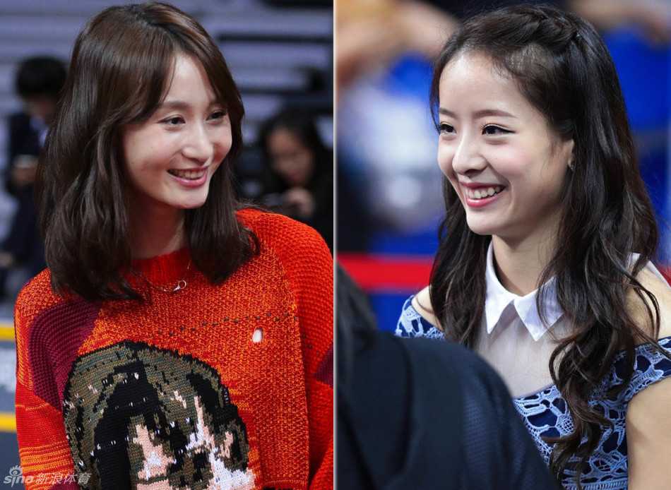 新疆队悍将孙桐林的女友安静坐在看台上，眼神追随赛场上的身影，清纯气质宛如邻家女孩