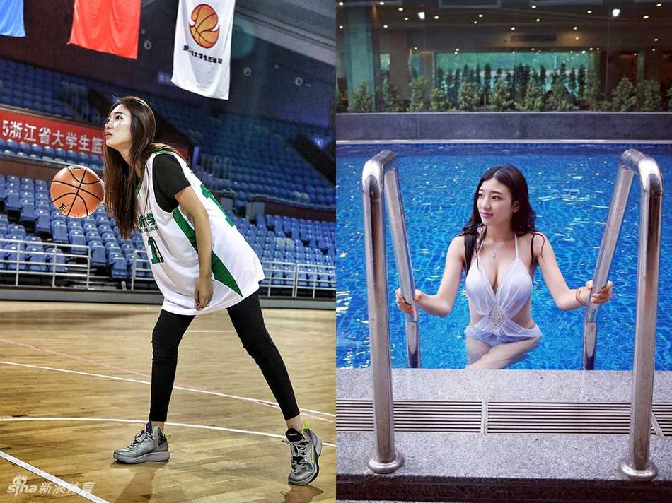 林雪慧在场边扮一回广厦小迷妹，清纯的笑容里满是对篮球最纯粹的热爱与支持。