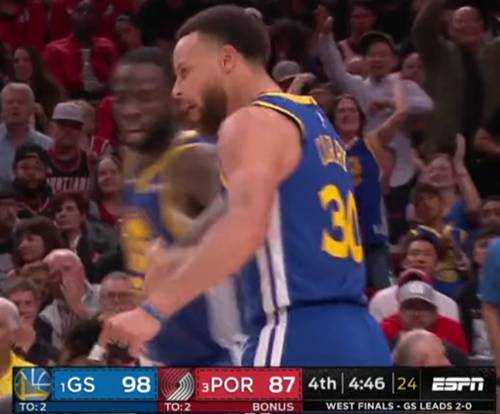 勇士四巨头合力绞杀双枪空砍75分