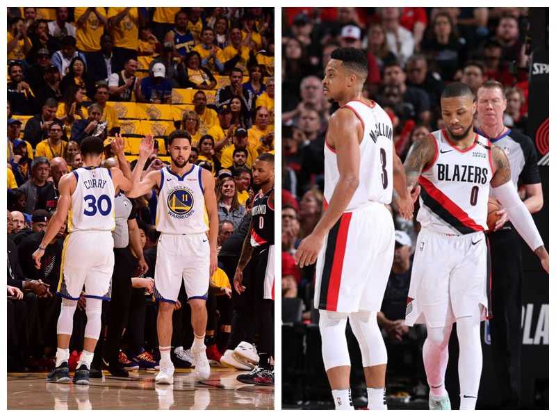 标题：季后赛横扫之夜！勇士128-103狂胜开拓者